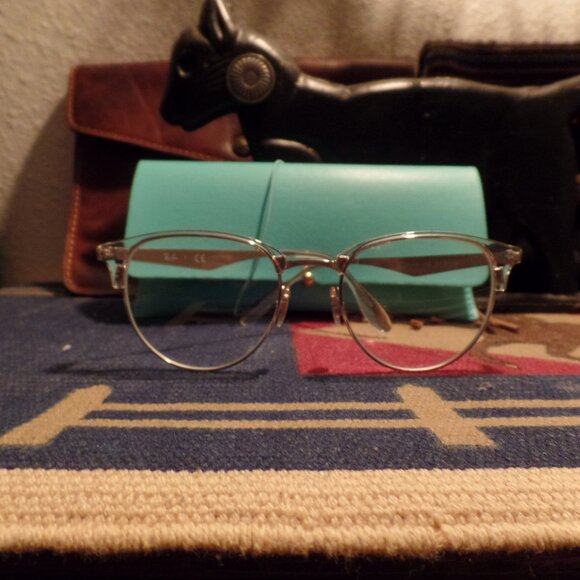 Ray Ban Clear Metal Frame NWOT w/Case - Picture 2 of 10